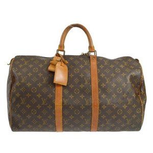 Authentic Louis Vuitton Travel Bag Keepall 50 Monogram Used LV Handbag Vintage